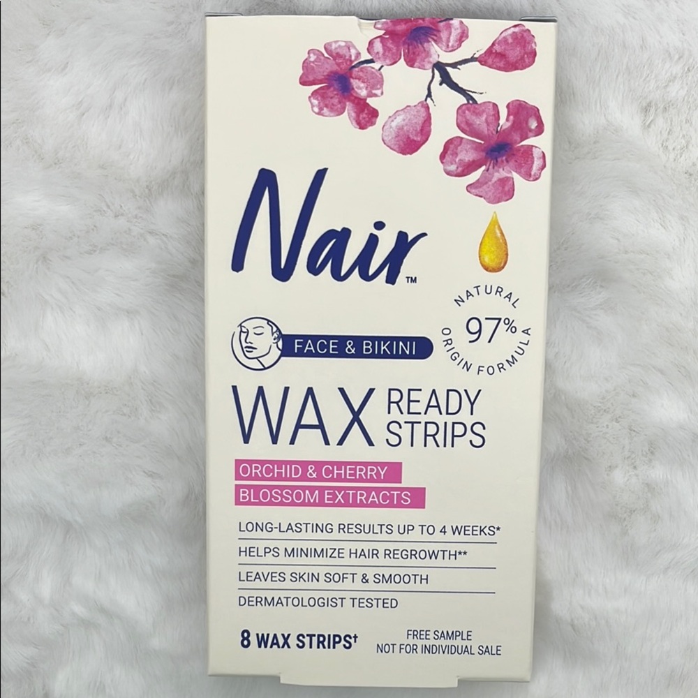 3/$9 (READ) Nair Wax Ready Strips Face Bikini Orchid & Cherry Blossom Trial Size